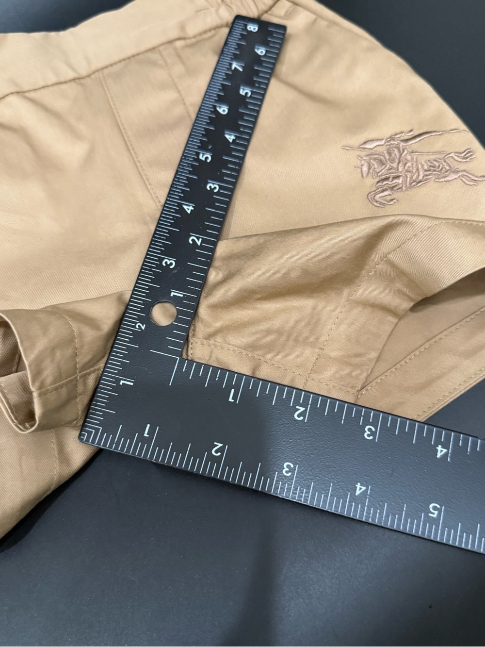BURBERRY Boy's Romeo Embroidered Logo Khaki Tan Chino Boy’s Shorts Size 12M - Picture 14 of 15
